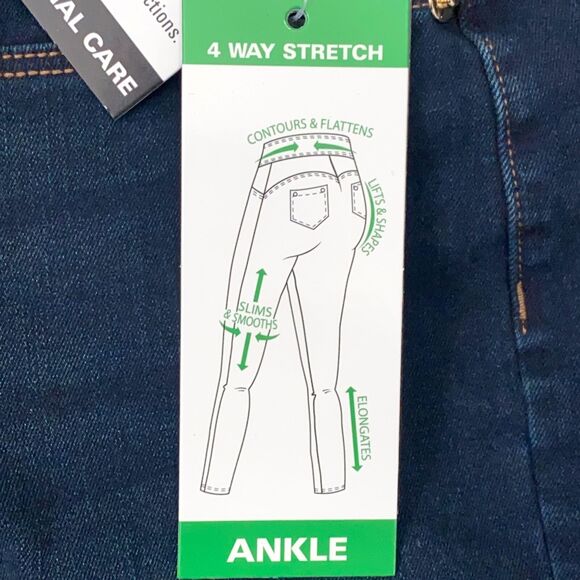 Slim Factor By Investments Ankle Jean Jeggings Plus Size 2X Dark Midnight Wash - Picture 7 of 8